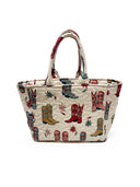 Daisy Boots Linen Quilted Handbag