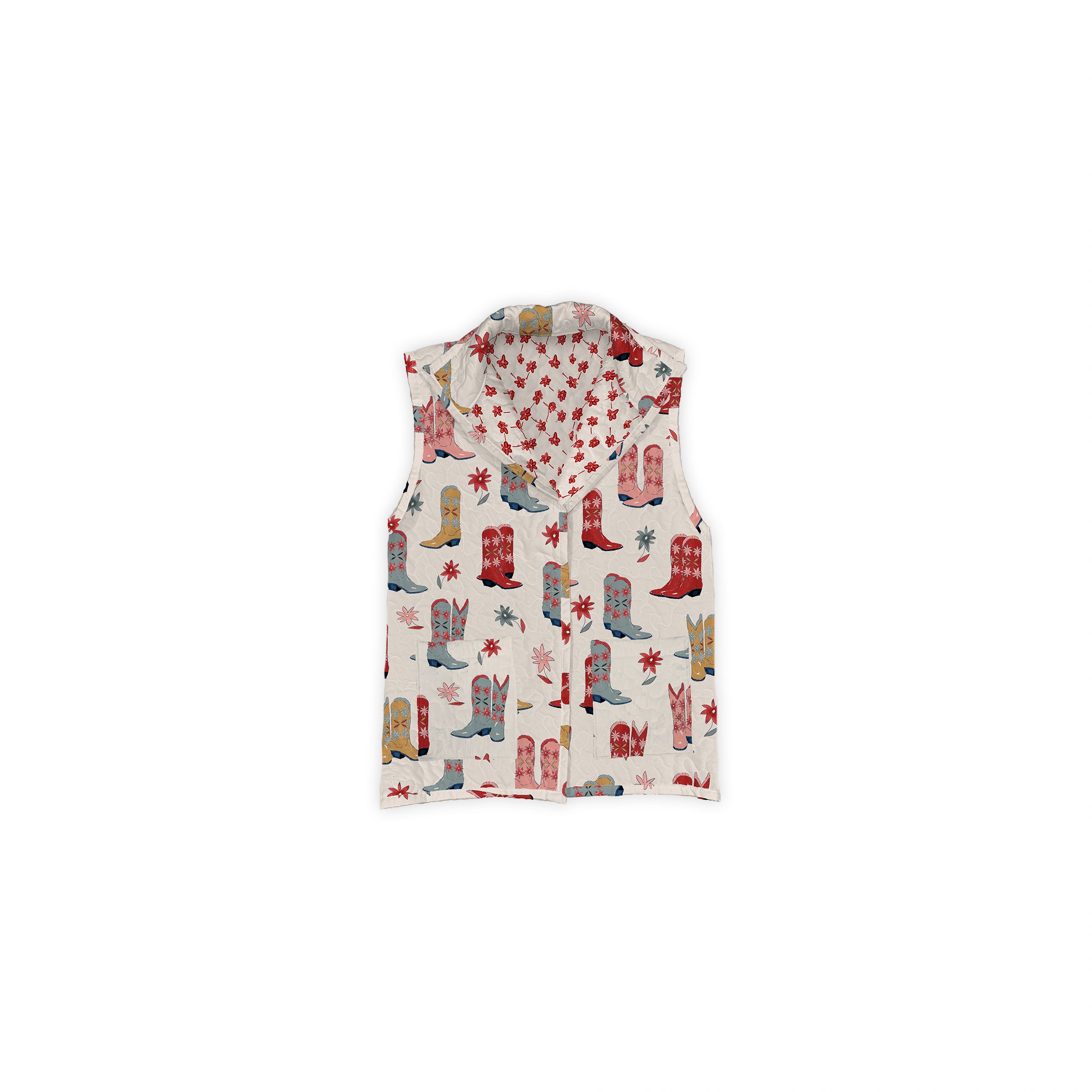 Daisy Boots Linen Quilted Ruby Vest – Ida Mae Home