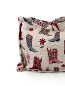 Daisy Boots Linen Quilted Tote