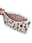 Daisy Boots Linen Makeup Bag