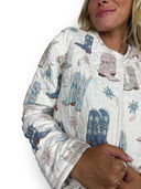 Daisy Boots Pastel Cropped Quilted Jacket