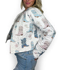 Daisy Boots Pastel Cropped Quilted Jacket