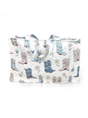 Daisy Boots Pastel Quilted Tote