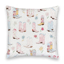 Daisy Boots Patchwork White Quilted 20" Pillow