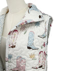 Daisy Boots Patchwork White Quilted Cate Vest