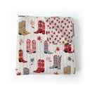 Daisy Boots Linen Baby Blanket