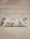 Desert Daughters Slate Linen Quilted Oblong 14"x33" Pillow