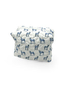 Donkey Icon Blue Quilted Makeup Bag