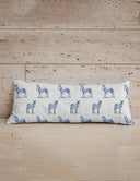 Donkey Icon Blue Quilted Oblong 14" x33" Pillow