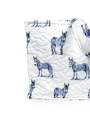 Donkey Icon Blue Quilted Tote