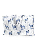 Donkey Icon Blue Quilted Tote