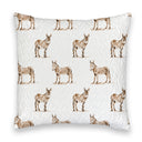 Donkey Icon Brown Quilted 20" Pillow