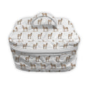 Donkey Icon Brown Quilted Travel Case