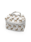 Donkey Icon Brown Quilted Travel Case