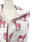 Donkey Icon Fuchsia Quilted Cate Vest