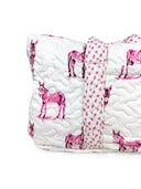 Donkey Icon Fuchsia Quilted Weekender Duffle Bag