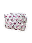 Donkey Icon Fuchsia Quilted Makeup Bag