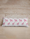 Donkey Icon Fuchsia Quilted Oblong 14"x33" Pillow