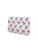 Donkey Icon Fuchsia Quilted Makeup Bag
