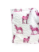 Donkey Icon Fuchsia Quilted Tote