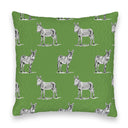 Donkey Icon Green Quilted 20" Pillow
