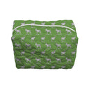 Donkey Icon Green Quilted Makeup Bag