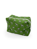 Donkey Icon Green Quilted Makeup Bag
