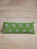 Donkey Icon Green Quilted Oblong 14" x33" Pillow