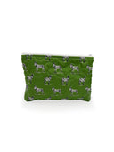 Donkey Icon Green Quilted Makeup Bag
