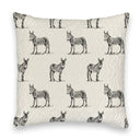 Donkey Icon Linen/Black Quilted 20" Pillow