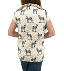 Donkey Icon Linen / Black Quilted Ruby Vest