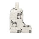 Donkey Icon Linen/Black Quilted Boot Bag