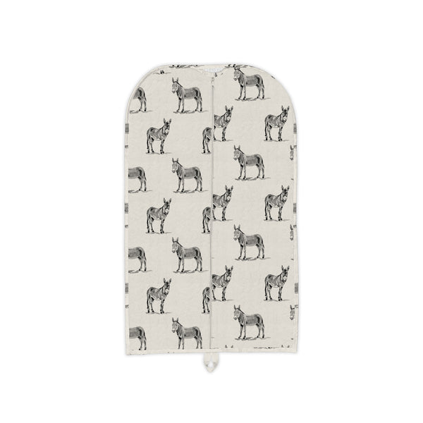 Donkey Icon Linen/Black Quilted Garment Bag