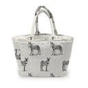 Donkey Icon Linen/Black Quilted Handbag