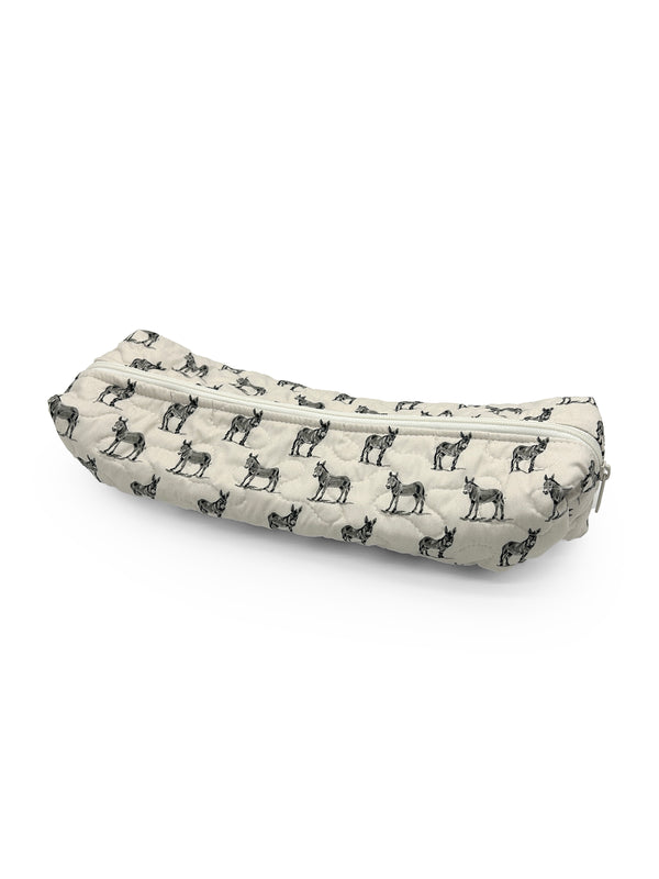 Donkey Icon Linen/Black Quilted Hot Tools Bag