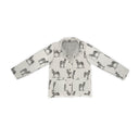 Donkey Icon Linen / Black Quilted Snap Jacket