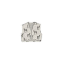 Donkey Icon Linen / Black Quilted Tara Vest