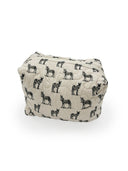 Donkey Icon Linen/Black Quilted Makeup Bag
