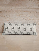 Donkey Icon Linen/Black Quilted Oblong 14" x33" Pillow