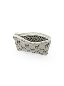 Donkey Icon Linen/Black Quilted Makeup Bag