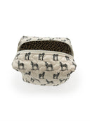 Donkey Icon Linen/Black Quilted Makeup Bag