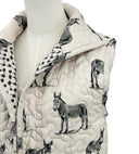 Donkey Icon Linen / Black Quilted Ruby Vest