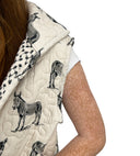 Donkey Icon Linen / Black Quilted Ruby Vest
