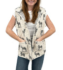 Donkey Icon Linen / Black Quilted Ruby Vest