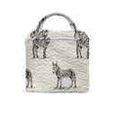 Donkey Icon Linen/Black Quilted Handbag