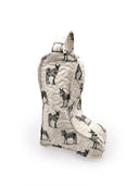Donkey Icon Linen/Black Quilted Boot Bag