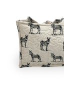 Donkey Icon Linen/Black Quilted Tote