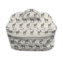Patterned bag with donkey design on a white background