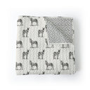 Donkey Icon Linen / Black Baby Blanket