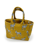 Donkey Icon Mustard Quilted Handbag